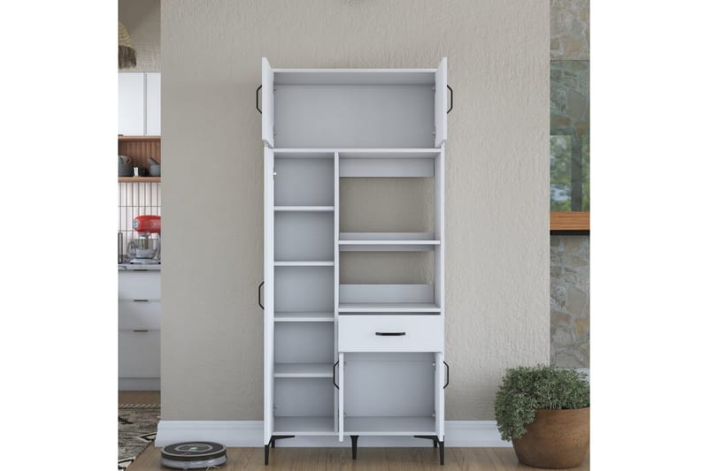 Flerfunktionsskåp Cerreta 165 Vit - Vit - Förvaring - Skåp - Köksskåp - Högskåp