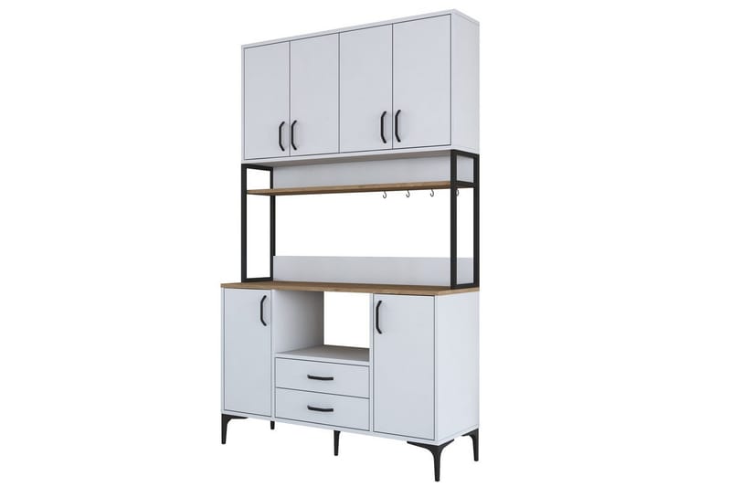 Flerfunktionsskåp Cerreta 169 Valnöt / Vit, Vit