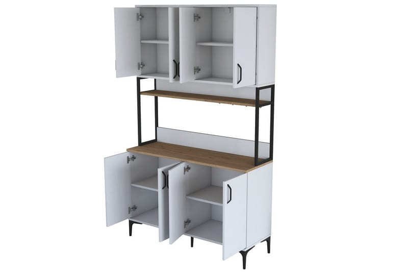 Flerfunktionsskåp Cerreta 173 Valnöt / Vit - Valnöt / Vit - Förvaring - Skåp - Köksskåp - Högskåp