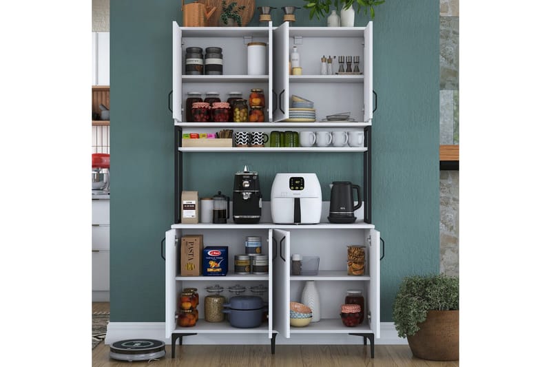 Flerfunktionsskåp Cerreta 173 Vit - Vit - Förvaring - Skåp - Köksskåp - Högskåp