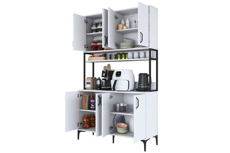 Flerfunktionsskåp Cerreta 173 Vit - Vit - Förvaring - Skåp - Köksskåp - Högskåp