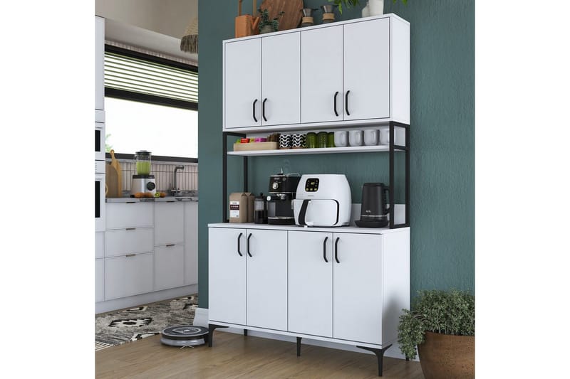 Flerfunktionsskåp Cerreta 173 Vit - Vit - Förvaring - Skåp - Köksskåp - Högskåp