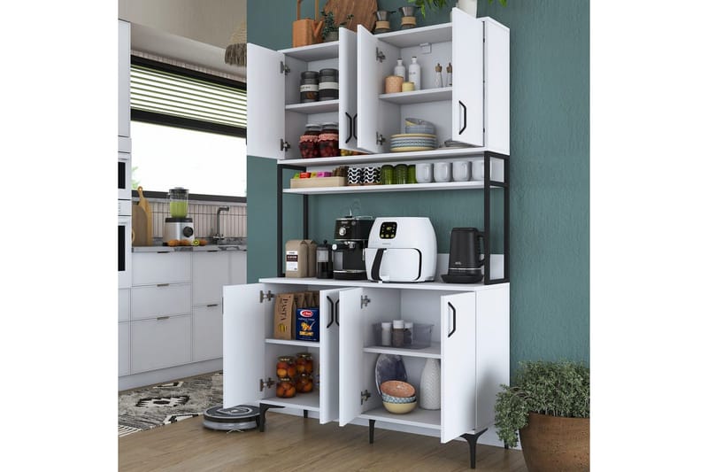 Flerfunktionsskåp Cerreta 173 Vit - Vit - Förvaring - Skåp - Köksskåp - Högskåp