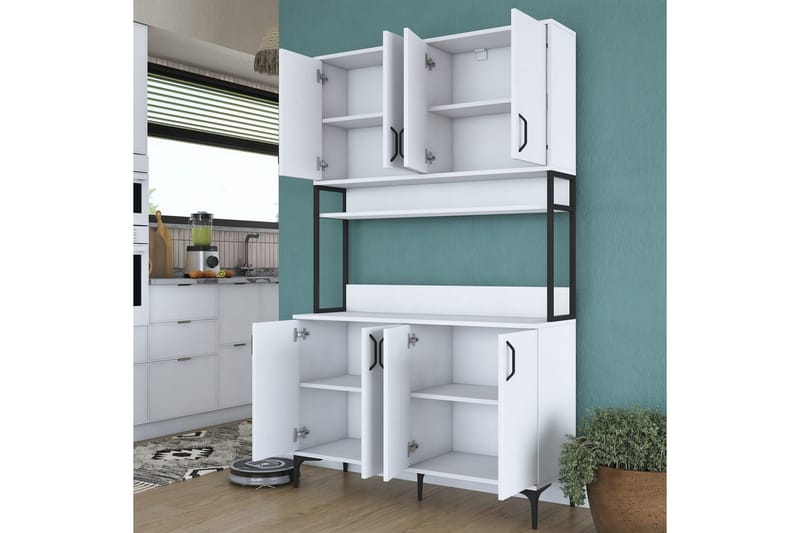 Flerfunktionsskåp Cerreta 173 Vit - Vit - Förvaring - Skåp - Köksskåp - Högskåp