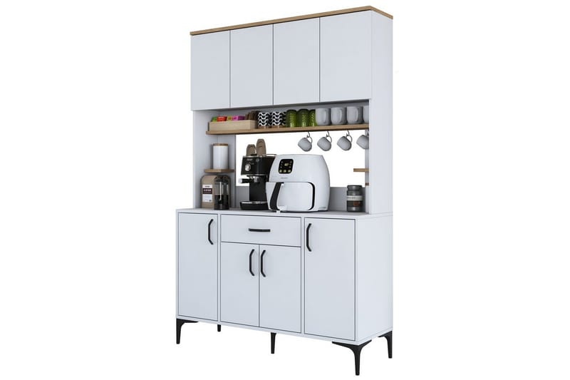 Flerfunktionsskåp Cerreta 177 Valnöt / Vit - Valnöt / Vit - Förvaring - Skåp - Köksskåp - Högskåp