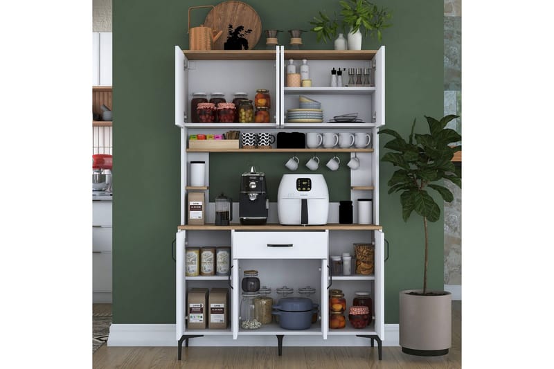 Flerfunktionsskåp Cerreta 177 Vit - Vit - Förvaring - Skåp - Köksskåp - Högskåp