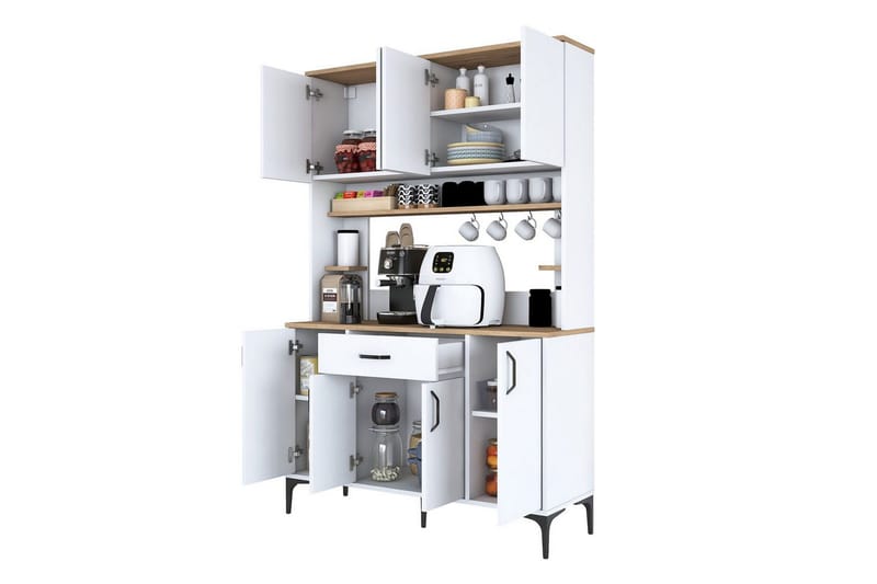 Flerfunktionsskåp Cerreta 177 Vit - Vit - Förvaring - Skåp - Köksskåp - Högskåp
