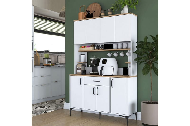 Flerfunktionsskåp Cerreta 177 Vit - Vit - Förvaring - Skåp - Köksskåp - Högskåp