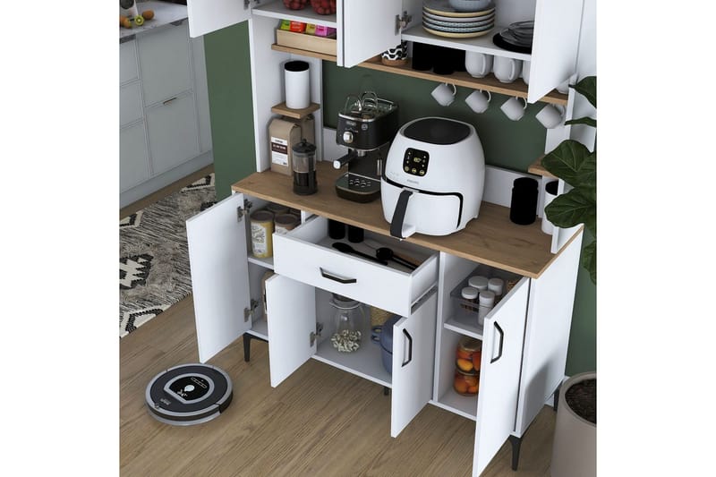 Flerfunktionsskåp Cerreta 177 Vit - Vit - Förvaring - Skåp - Köksskåp - Högskåp