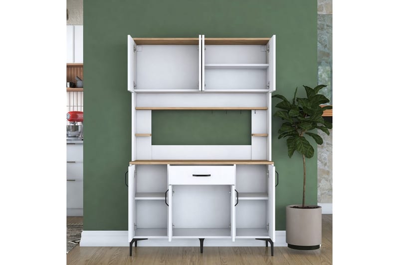 Flerfunktionsskåp Cerreta 177 Vit - Vit - Förvaring - Skåp - Köksskåp - Högskåp
