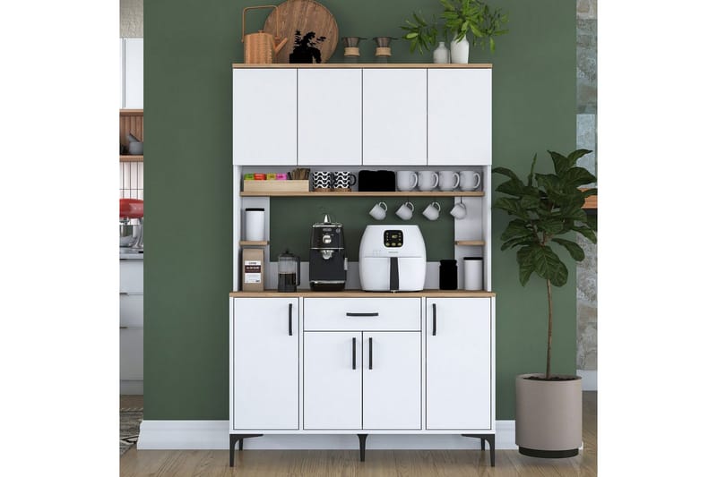 Flerfunktionsskåp Cerreta 177 Vit - Vit - Förvaring - Skåp - Köksskåp - Högskåp