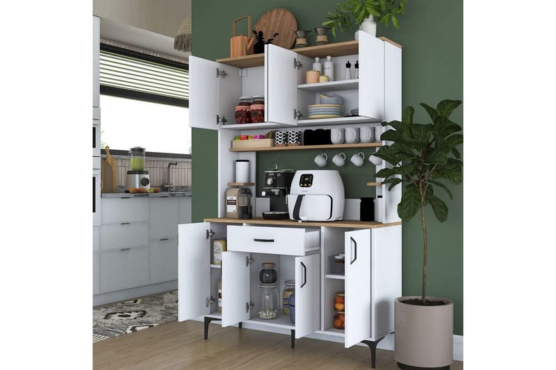 Flerfunktionsskåp Cerreta 177 Vit - Vit - Förvaring - Skåp - Köksskåp - Högskåp
