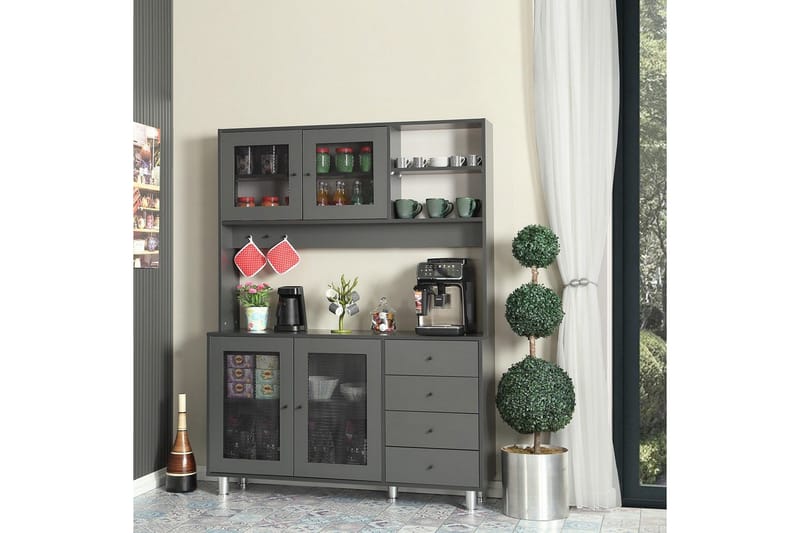 Flerfunktionsskåp Jatin Antracit - Antracit - Förvaring - Skåp - Köksskåp - Högskåp