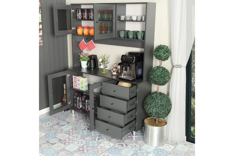 Flerfunktionsskåp Jatin Antracit - Antracit - Förvaring - Skåp - Köksskåp - Högskåp