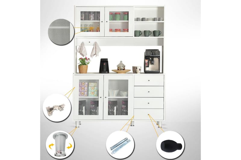 Flerfunktionsskåp Jatin Vit - Vit - Förvaring - Skåp - Köksskåp - Högskåp