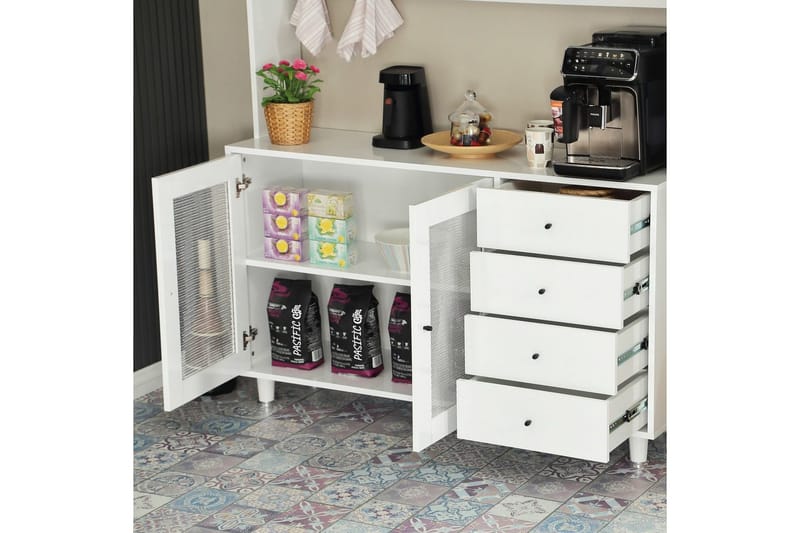 Flerfunktionsskåp Jatin Vit - Vit - Förvaring - Skåp - Köksskåp - Högskåp