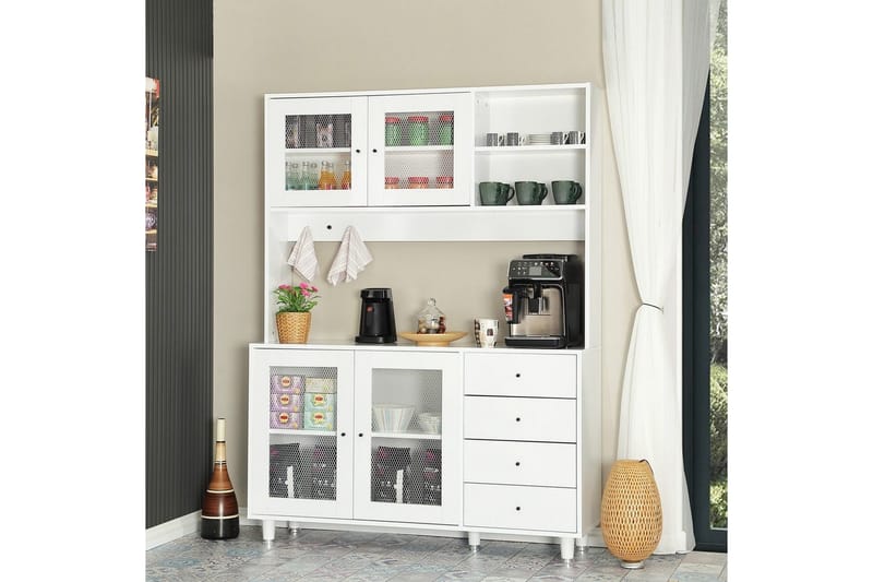 Flerfunktionsskåp Jatin Vit - Vit - Förvaring - Skåp - Köksskåp - Högskåp