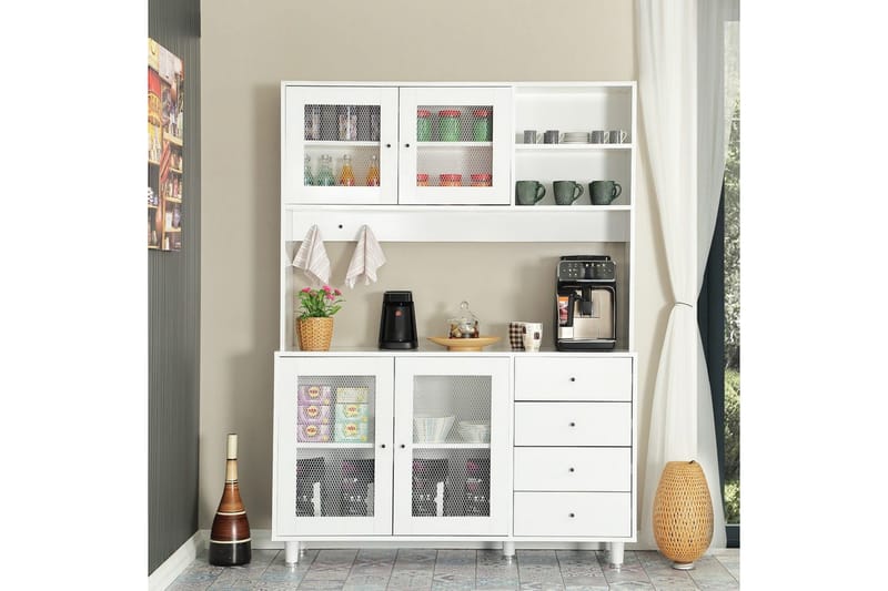 Flerfunktionsskåp Jatin Vit - Vit - Förvaring - Skåp - Köksskåp - Högskåp