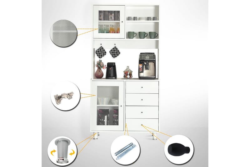 Flerfunktionsskåp Periorport Vit - Vit - Förvaring - Skåp - Köksskåp - Högskåp