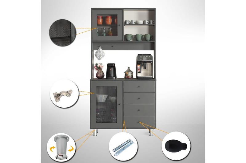 Flerfunktionsskåp Periorport Antracit - Antracit - Förvaring - Skåp - Köksskåp - Högskåp