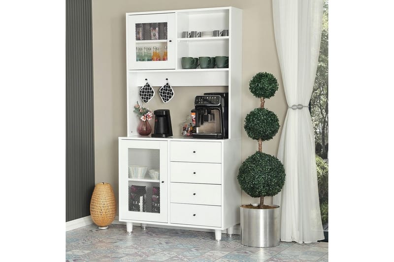 Flerfunktionsskåp Periorport Vit - Vit - Förvaring - Skåp - Köksskåp - Högskåp