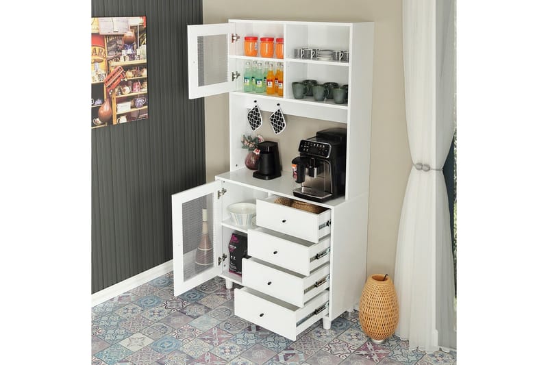 Flerfunktionsskåp Periorport Vit - Vit - Förvaring - Skåp - Köksskåp - Högskåp