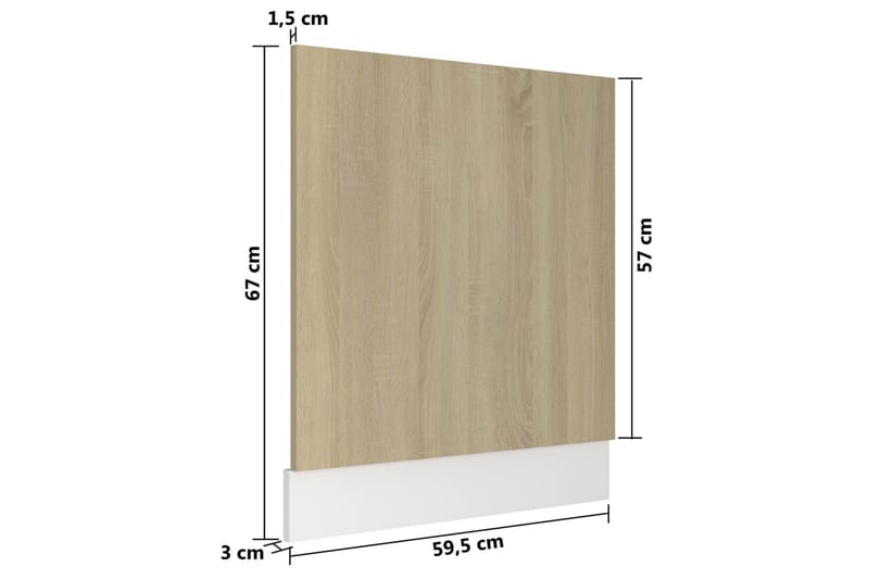 Front för diskmaskin sonoma-ek 59,5x3x67 cm spånskiva - Brun - Förvaring - Skåp - Köksskåp
