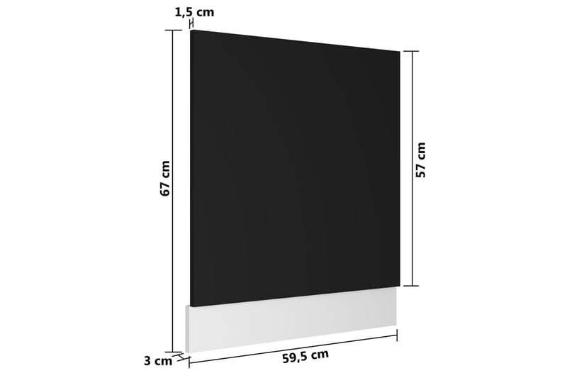 Front för diskmaskin svart 59,5x3x67 cm spånskiva - Svart - Förvaring - Skåp - Köksskåp