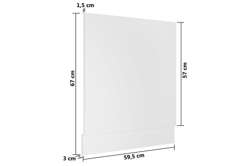 Front för diskmaskin vit 59,5x3x67 cm spånskiva - Vit - Förvaring - Skåp - Köksskåp