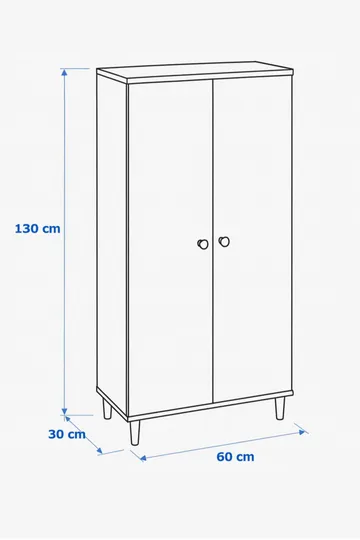Ryrhyrdhonar Multifunktionsskåp 60x130x30 cm - Vit - Förvaring - Skåp - Köksskåp - Högskåp