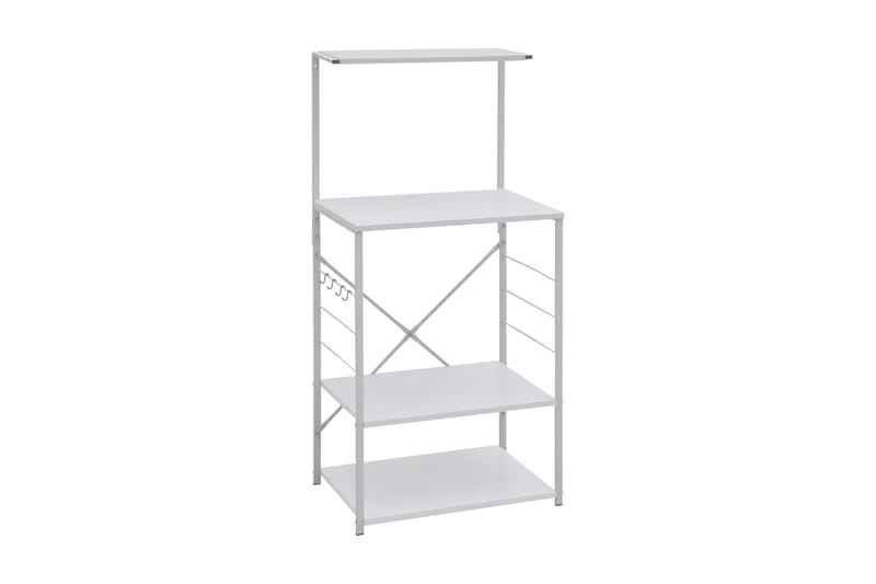 Hylla för mikrovågsugn vit 60x39,6x123 cm spånskiva - Vit - Förvaring - Skåp - Köksskåp