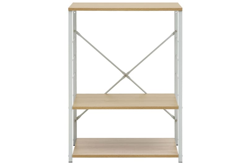 Hylla för mikrovågsugn vit & ek 60x39,6x79,5 cm spånskiva - Vit - Förvaring - Skåp - Köksskåp