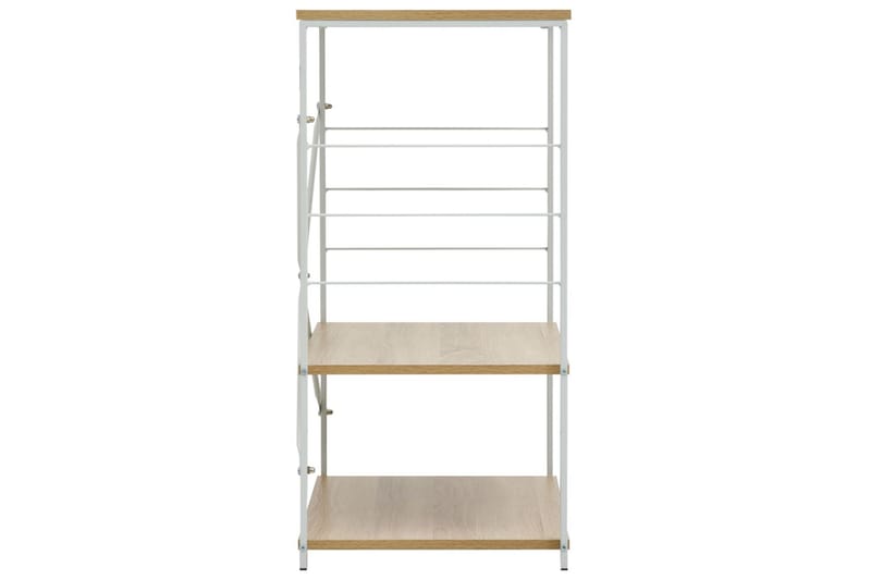 Hylla för mikrovågsugn vit & ek 60x39,6x79,5 cm spånskiva - Vit - Förvaring - Skåp - Köksskåp