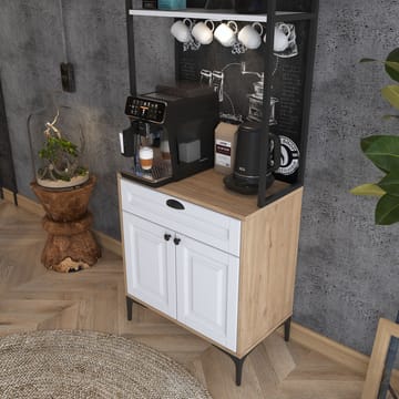 Keldan Multifunktionsskåp 70x184,6x40 cm - Valnöt och vit - Förvaring - Skåp - Köksskåp - Högskåp