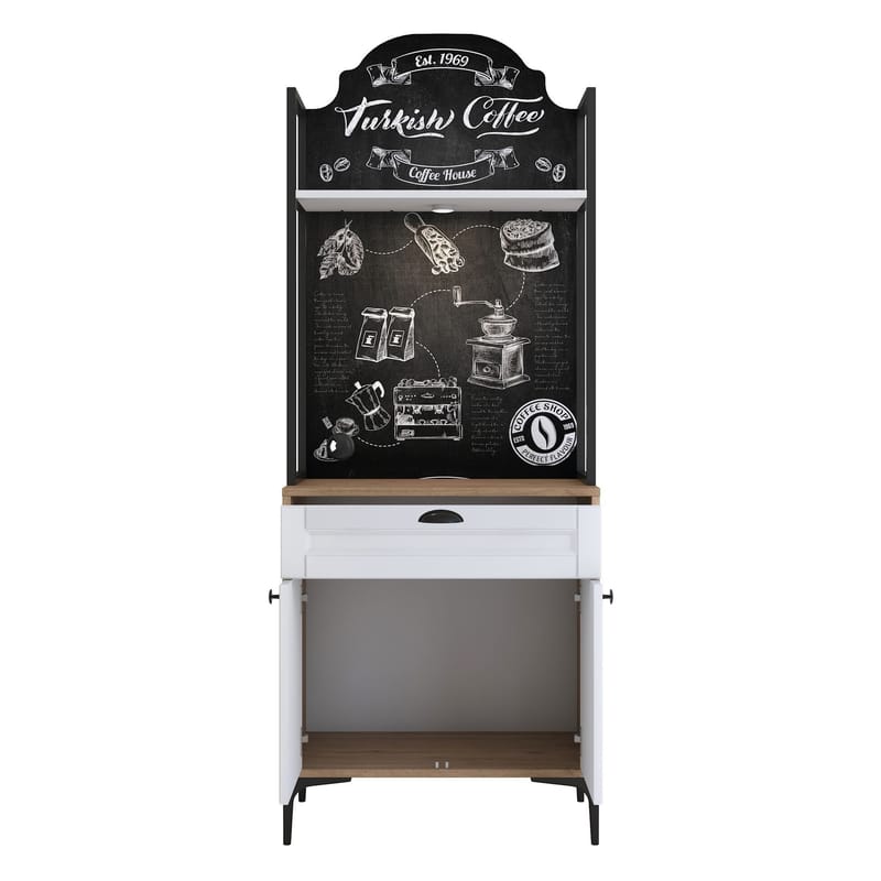 Keldan Multifunktionsskåp 70x184,6x40 cm - Valnöt och vit - Förvaring - Skåp - Köksskåp - Högskåp