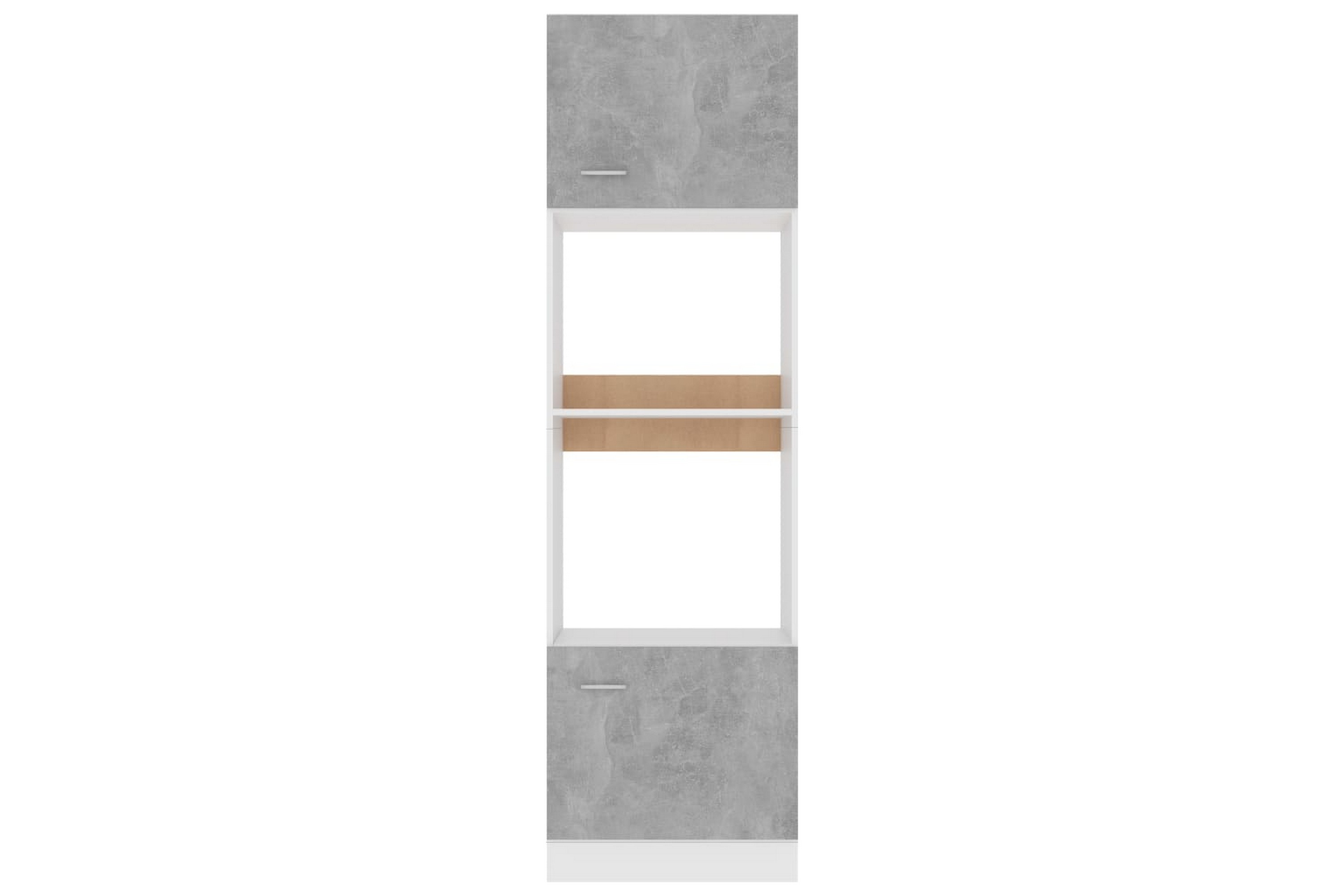 Köksskåp för mikrovågsugn betonggrå 60x57x207 cm spånskiva – Grå