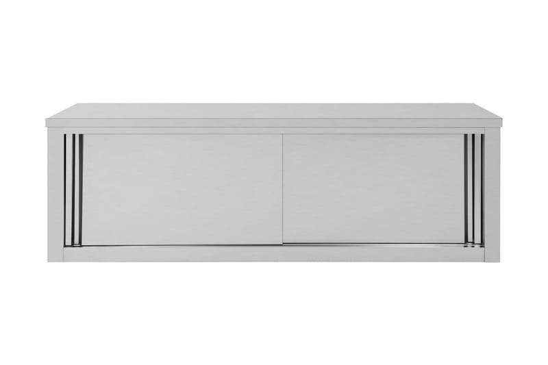 Köksskåp med skjutdörrar 150x40x50 cm rostfritt stål - Grå - Förvaring - Skåp - Köksskåp