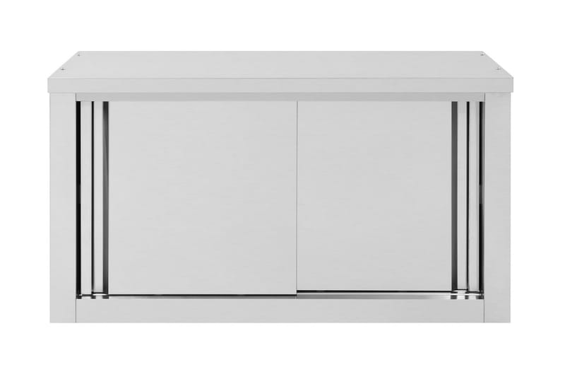 Köksskåp med skjutdörrar 90x40x50 cm rostfritt stål - Grå - Förvaring - Skåp - Köksskåp