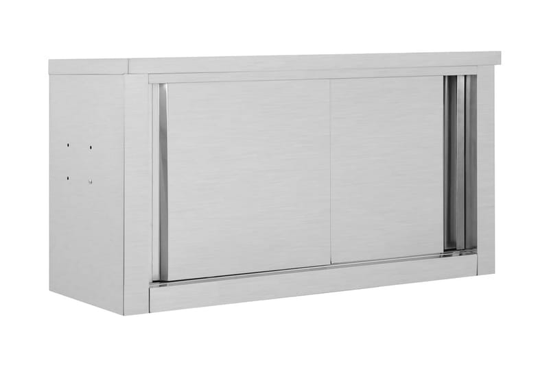 Köksskåp med skjutdörrar 90x40x50 cm rostfritt stål - Grå - Köksskåp - Väggskåp