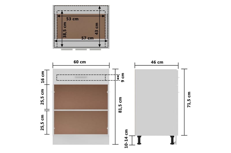 Köksskåp set 4 delar vit spånskiva - Vit - Köksskåp - Väggskåp
