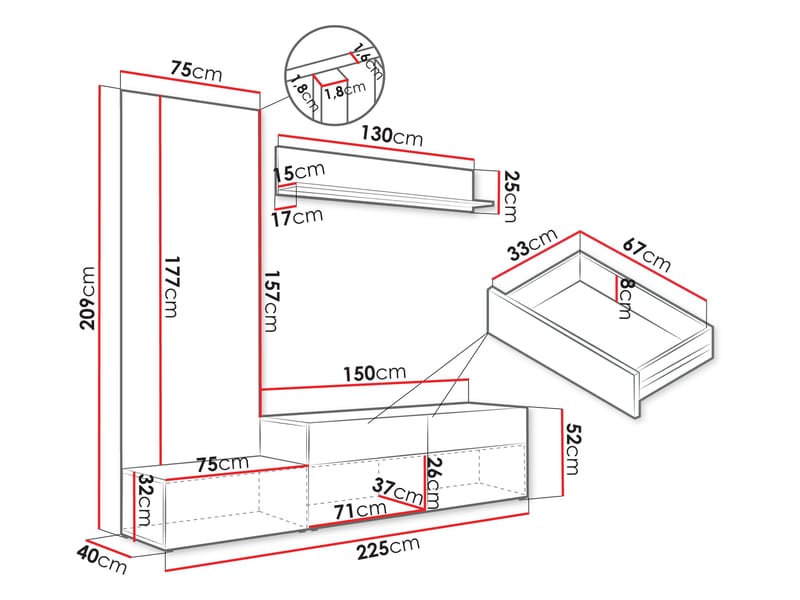 Kyrelon Tv-Enhet - Förvaring - Skåp - Köksskåp