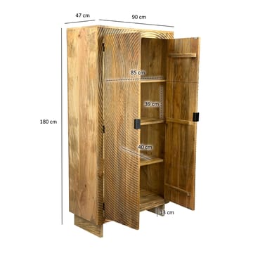 Livino Förvaringsskåp 90x180 cm 3D-mönster Industriell stil - naturbrun och svart - Förvaring - Skåp - Köksskåp - Högskåp