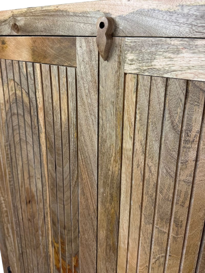 Livira Förvaringsskåp 90x187 cm Ribbdesign Lantlig stil - naturbrun - Förvaring - Skåp - Köksskåp - Högskåp