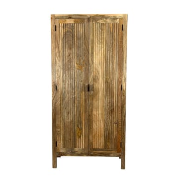 Livira Förvaringsskåp 90x187 cm Ribbdesign Lantlig stil - naturbrun - Förvaring - Skåp - Köksskåp - Högskåp