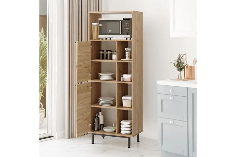 Liyakat Högskåp - Valnöt - Förvaring - Skåp - Köksskåp - Högskåp