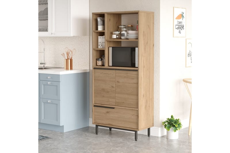 Liyakat Högskåp - Valnöt - Förvaring - Skåp - Köksskåp - Högskåp