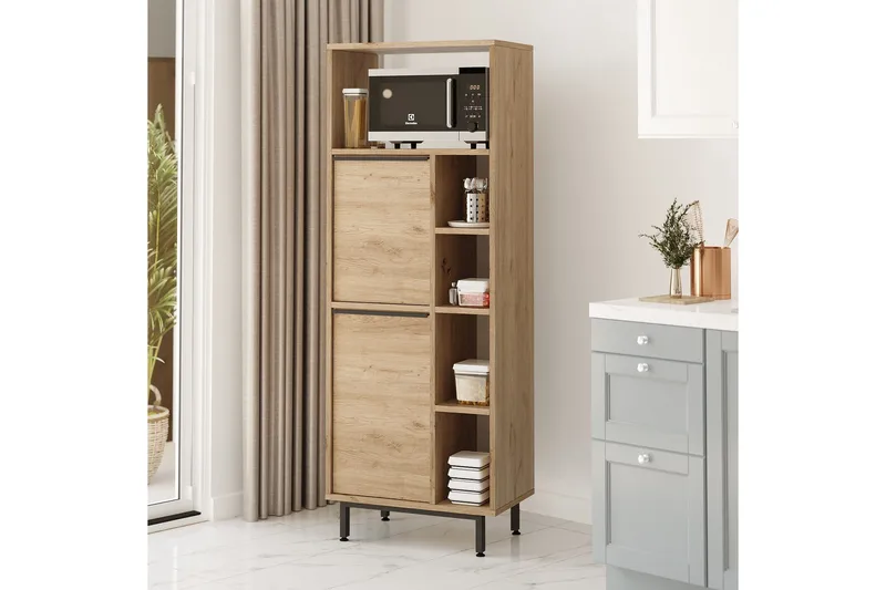 Liyakat Högskåp - Valnöt - Förvaring - Skåp - Köksskåp - Högskåp