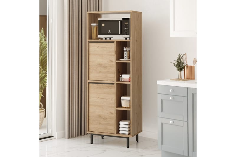 Liyakat Högskåp - Valnöt - Förvaring - Skåp - Köksskåp - Högskåp