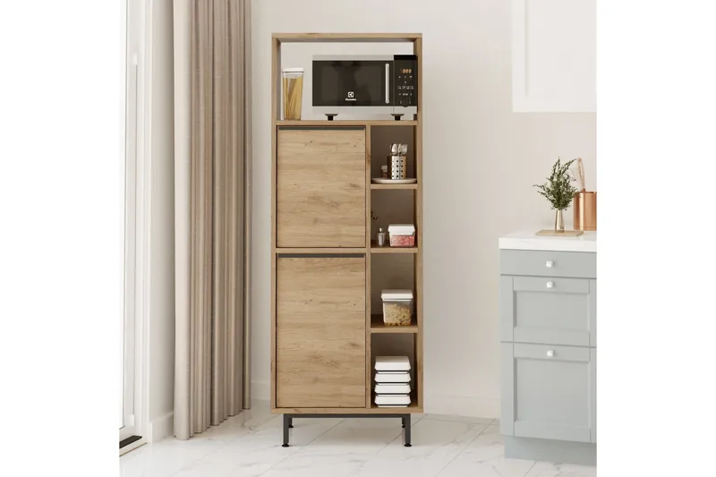 Liyakat Högskåp - Valnöt - Förvaring - Skåp - Köksskåp - Högskåp