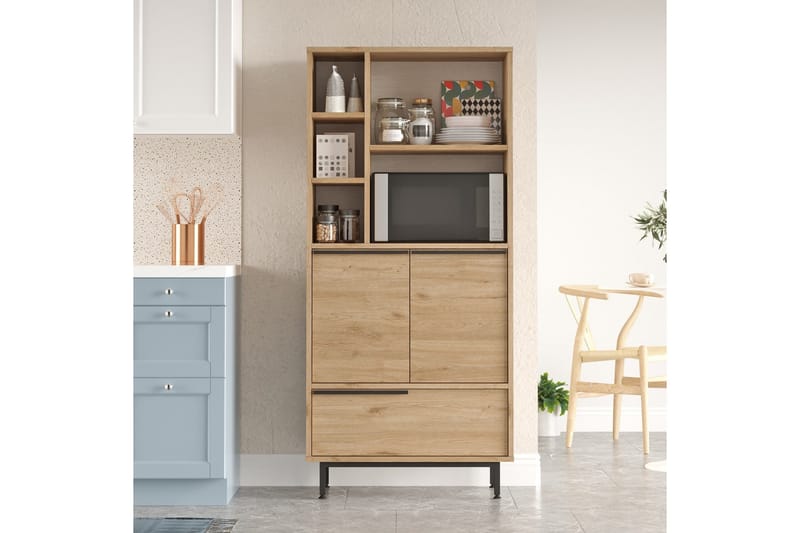 Liyakat Högskåp - Valnöt - Förvaring - Skåp - Köksskåp - Högskåp